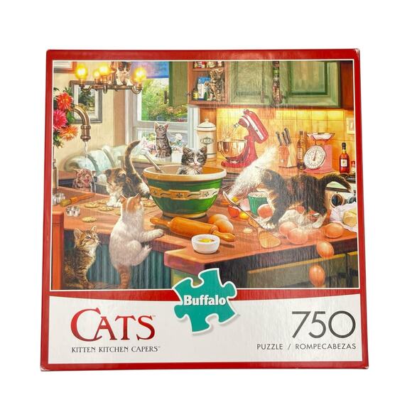 Buffalo Games CATS Kitten Kitchen Capers 750 Piece Jigsaw Puzzle *COMPLETE* - Picture 1 of 6